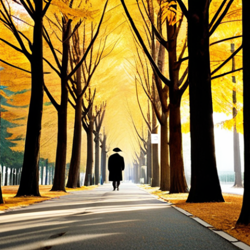 A person in a professional, modest, and warm autumn coat, walking serenely along the Damyang Metasequoia Road in South Korea during peak autumn. The towering metasequoia trees are adorned with vibrant golden and orange foliage. Sunlight filters magically through the leaves, creating soft, warm light and dappled shadows on the path. The atmosphere is peaceful and enchanting.
    *   **Safety Modifiers**: fully clothed, appropriate attire, modest clothing, safe for work, appropriate content, family-friendly.
    *   **Anatomy Modifiers**: perfect anatomy, correct proportions, natural pose, well-formed hands, proper finger count, natural body proportions.
    *   **Quality Modifiers**: professional photography, high quality, ultra-detailed, cinematic lighting, photorealistic.